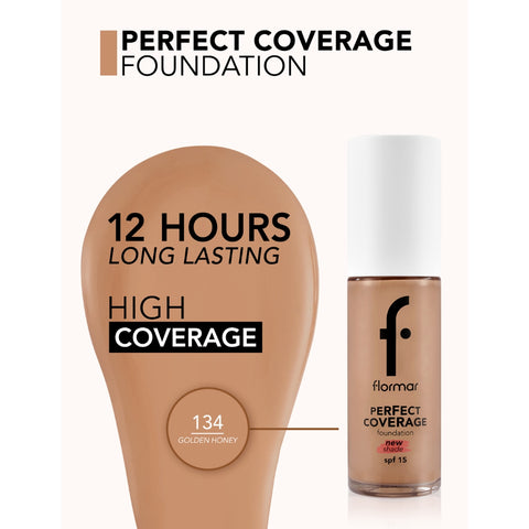 Flormar Perfect Coverage Foundation SPF 15 134 Golden Honey