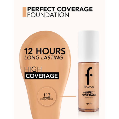 Flormar Perfect Coverage Foundation SPF 15 113 Medium Beige