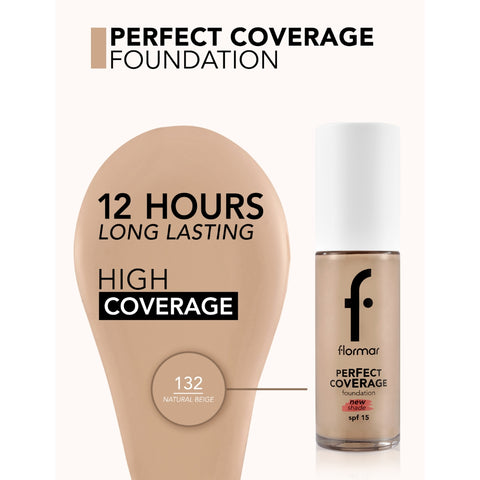 Flormar Perfect Coverage Foundation SPF 15 132 Natural Beige