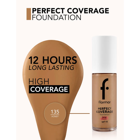 Flormar Perfect Coverage Foundation SPF 15 135 Hazel